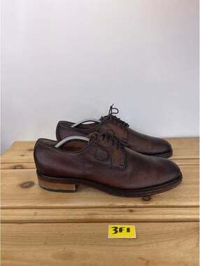 Antonio Maurizi Italian Leather Plain Toe Derby Shoes Mens EU 45 US 12 Brown Lug